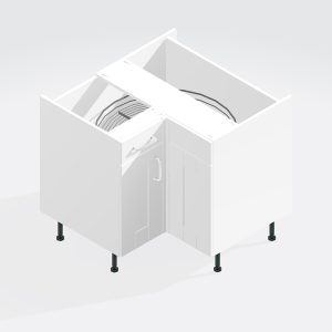 Kitchen Drawerline (Dummy) Corner Carousel L-Shape Base Unit - Bramshaw