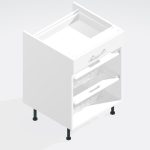 Kitchen Single Drawerline Wicker Basket Base Unit 500mm - Bramshaw