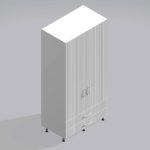 Bedroom Double Wardrobe Solid Door 2  Drawers - Brockenhurst