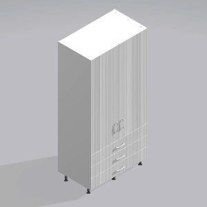 Bedroom Double Wardrobe Solid Door 3  Drawers - Brockenhurst