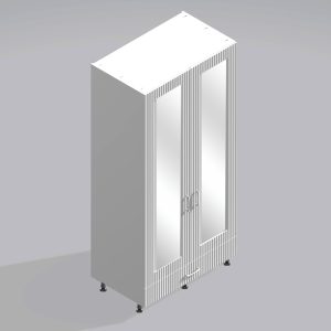 Bedroom Double Wardrobe Mirrored Door 1  Drawer - Brockenhurst