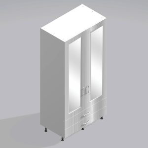 Bedroom Double Wardrobe Mirrored Door 2  Drawers - Brockenhurst