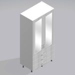 Bedroom Double Wardrobe Mirrored Door 3  Drawers - Brockenhurst