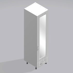 Bedroom Single Wardrobe Mirrored Door 1  Drawer - Brockenhurst