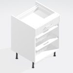 Kitchen  Single Drawerline Wicker Basket Base Unit 500mm - Brockenhurst