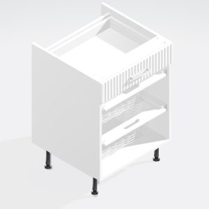 Kitchen  Single Drawerline Wicker Basket Base Unit 500mm - Brockenhurst