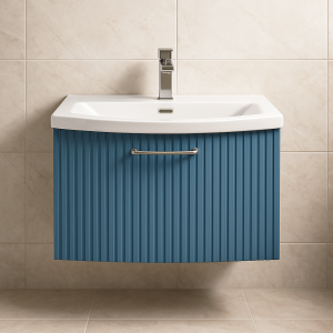 Bathroom 1 Drawer Wall Hung Curve Basin Unit - Brockenhurst
