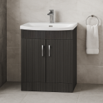 Freestanding Bathroom 2 Door Curved Basin  Unit - Brockenhurst