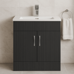 Freestanding Bathroom 2 Door Minimalist Basin Unit - Brockenhurst