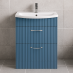Freestanding Bathroom 2 Drawer Curve  Basin Unit - Brockenhurst