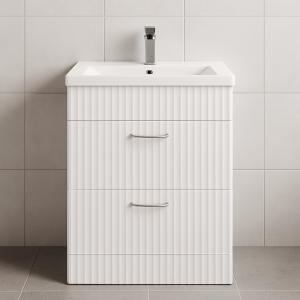 Freestanding Bathroom 2 Drawer Rear Tap Basin Unit - Brockenhurst