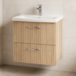 Bathroom 2 Drawer Wall Hung Curve Basin  Unit - Brockenhurst