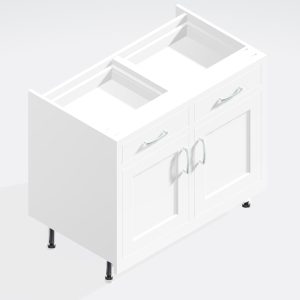 Kitchen Double Drawerline Base Unit - In  Frame Solid Wood