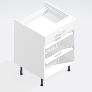 Kitchen Single Drawerline Wicker Basket  Base Unit 500mm - In Frame Solid Wood