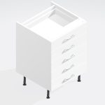 Kitchen  5 Drawer Base Unit - Meon Acrylic