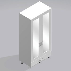 Bedroom Double Wardrobe Mirrored Door 1  Drawer - Meon