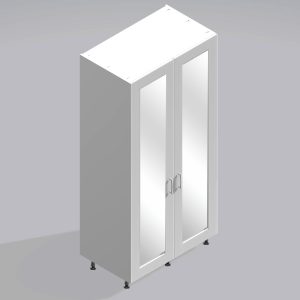 Bedroom Double Wardrobe Mirrored Door -  Meon