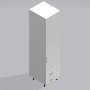 Bedroom Single Wardrobe Solid Door 2  Drawers - Meon