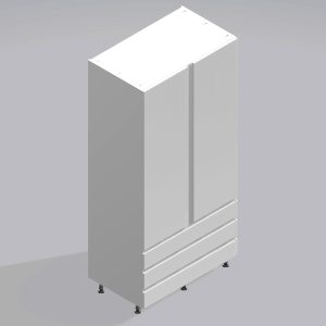 Bedroom Double Wardrobe Solid Door 3  Drawers - Selborne