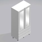 Bedroom Double Wardrobe Mirrored Door 3  Drawers - Selborne