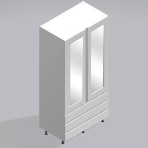 Bedroom Double Wardrobe Mirrored Door 3  Drawers - Selborne