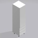 Bedroom Single Wardrobe Solid Door 3  Drawers - Selborne