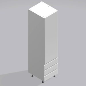 Bedroom Single Wardrobe Solid Door 3  Drawers - Selborne