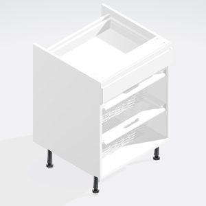 Kitchen  Single Drawerline Wicker Basket Base Unit 500mm - Selborne