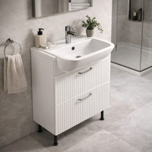 Bathroom 2 Drawer Semi Recessed Basin Unit - Brockenhurst