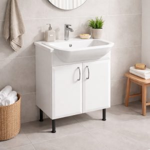 Bathroom Double Door Semi Recessed Basin  Unit - Hambledon
