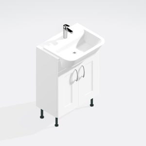 Bathroom Double Door Semi Recessed Basin Unit - Express Oxford