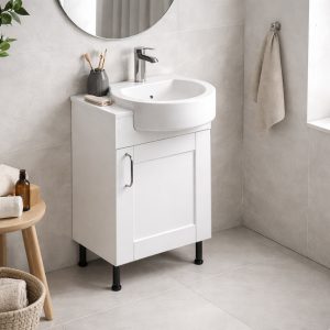 Bathroom  Single Door Semi Recessed Basin Unit - Express Oxford