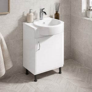 Bathroom Single Door Semi Recessed Basin  Unit - Hambledon