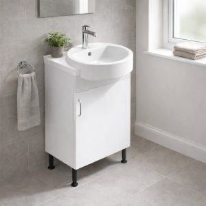 Bathroom  Single Door Semi Recessed Basin Unit - Express Vivo