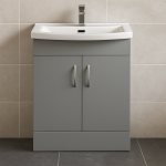 Freestanding  Bathroom 2 Door Curved Basin Unit - Express Vivo