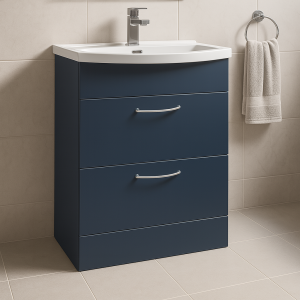 Freestanding Bathroom 2 Drawer Curve Basin Unit - Express Vivo