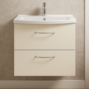 Bathroom 2 Drawer Wall Hung Curve Basin Unit - Express Vivo