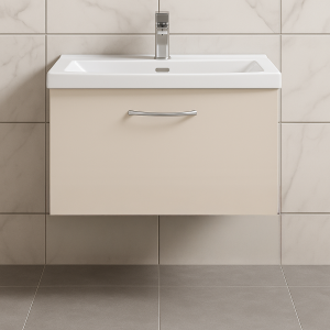 Bathroom 1 Drawer Wall Hung Mid Edge Basin Unit - Express Vivo