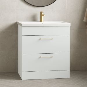 Freestanding Bathroom 2 Drawer Mid Edge Basin Unit - Express Vivo