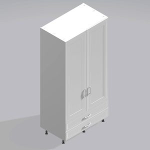 Bedroom Double Wardrobe Solid Door 2  Drawers - Wickham