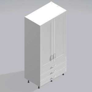 Bedroom Double Wardrobe Solid Door 3  Drawers - Wickham