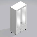 Bedroom Double Wardrobe Mirrored Door 2  Drawers - Wickham