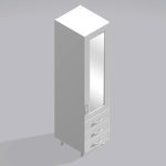 Bedroom Single Wardrobe Mirrored Door 3  Drawers - Wickham