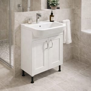 Bathroom Double Door Semi Recessed Basin Unit - Wickham