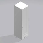 Bedroom Single Wardrobe Solid Door 1  Drawer - Wickham