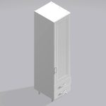 Bedroom Single Wardrobe Solid Door 2  Drawers - Wickham