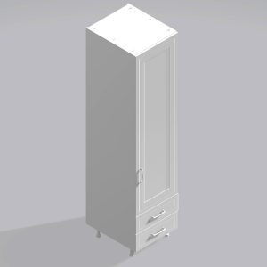 Bedroom Single Wardrobe Solid Door 2  Drawers - Wickham