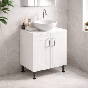 Bathroom Double Door Sit On Basin Unit - Wickham