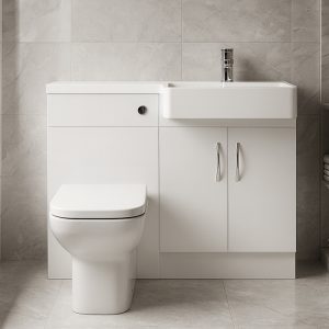 1000mm Curved Basin Combination Set - Lymington Acrylic
