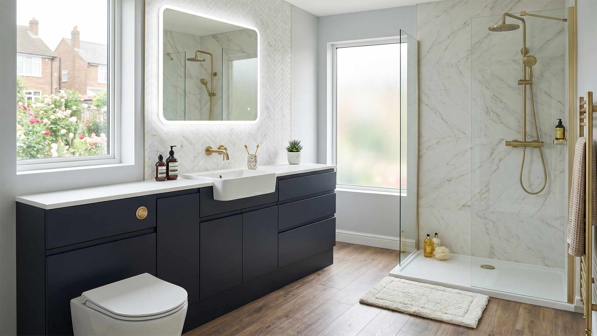 Lucente bathroom in indigo